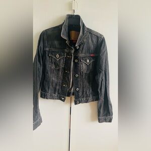 Guess Charcoal black Denim Jean Jacket M